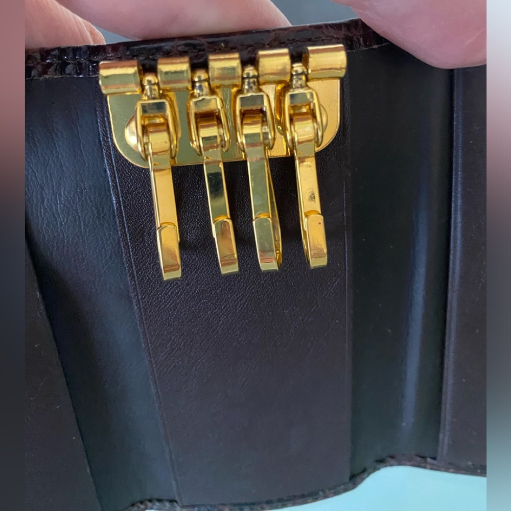 NEW Gianni VERSACE KEYS holder/wallet Leather crocodile imprint ITALY - Picture 5 of 12